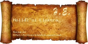 Hollósi Elektra névjegykártya